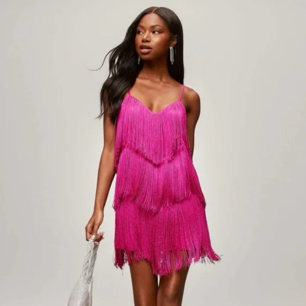 TCEC | Vici Dolls Rodeo Nights Pink Fringe Dress
